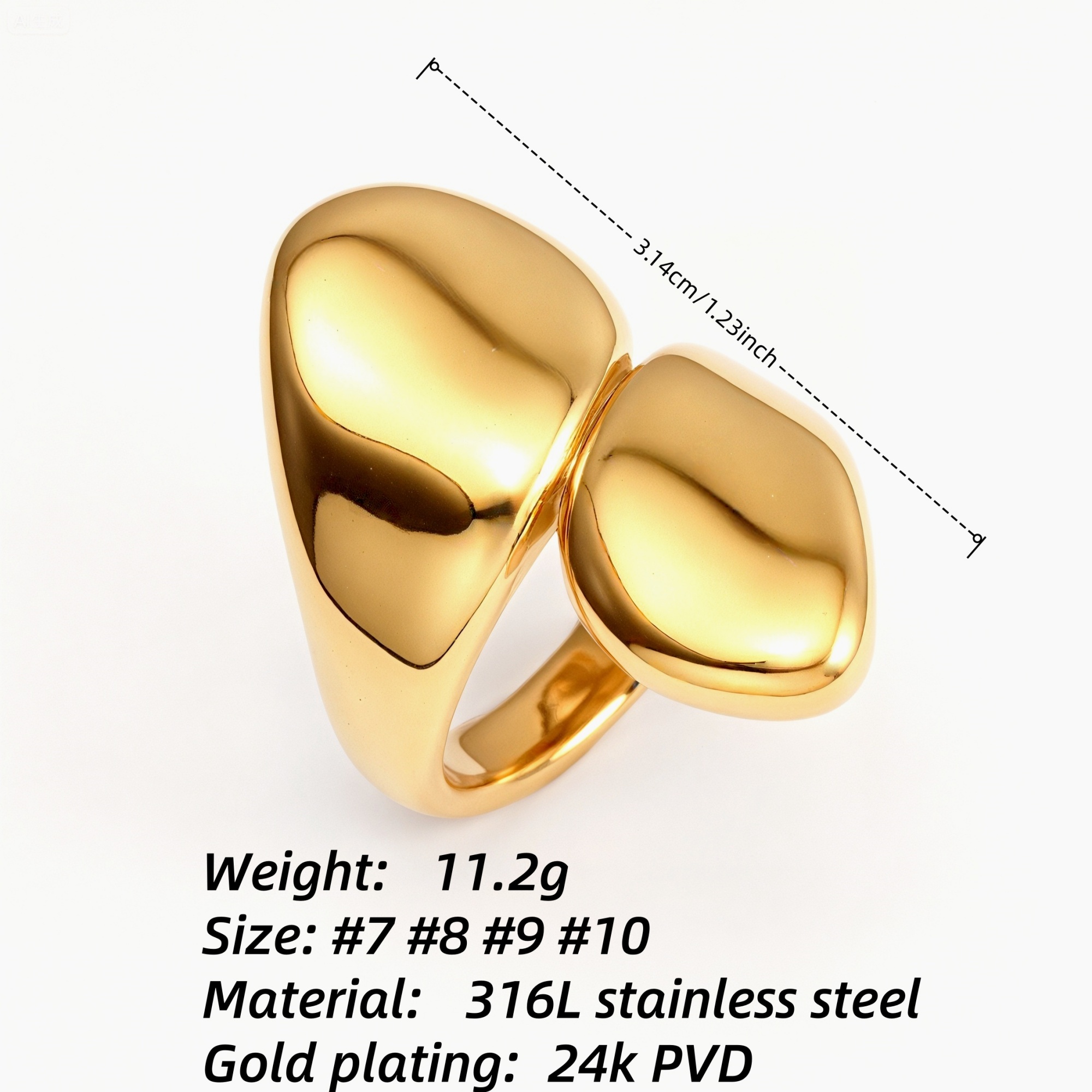 Gold/Silver Irregular Stacked Ring - Stylish and Personalized Jewelry | PL979-JinBaoJewerly