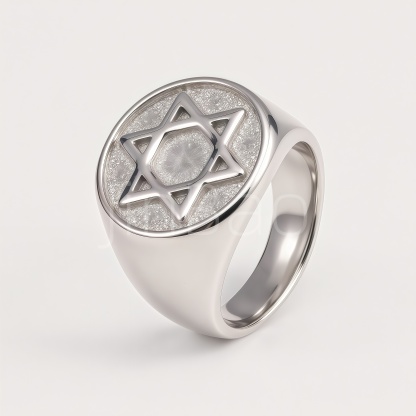 Vintage Star of David Stainless Steel Men Finger Ring | D0497