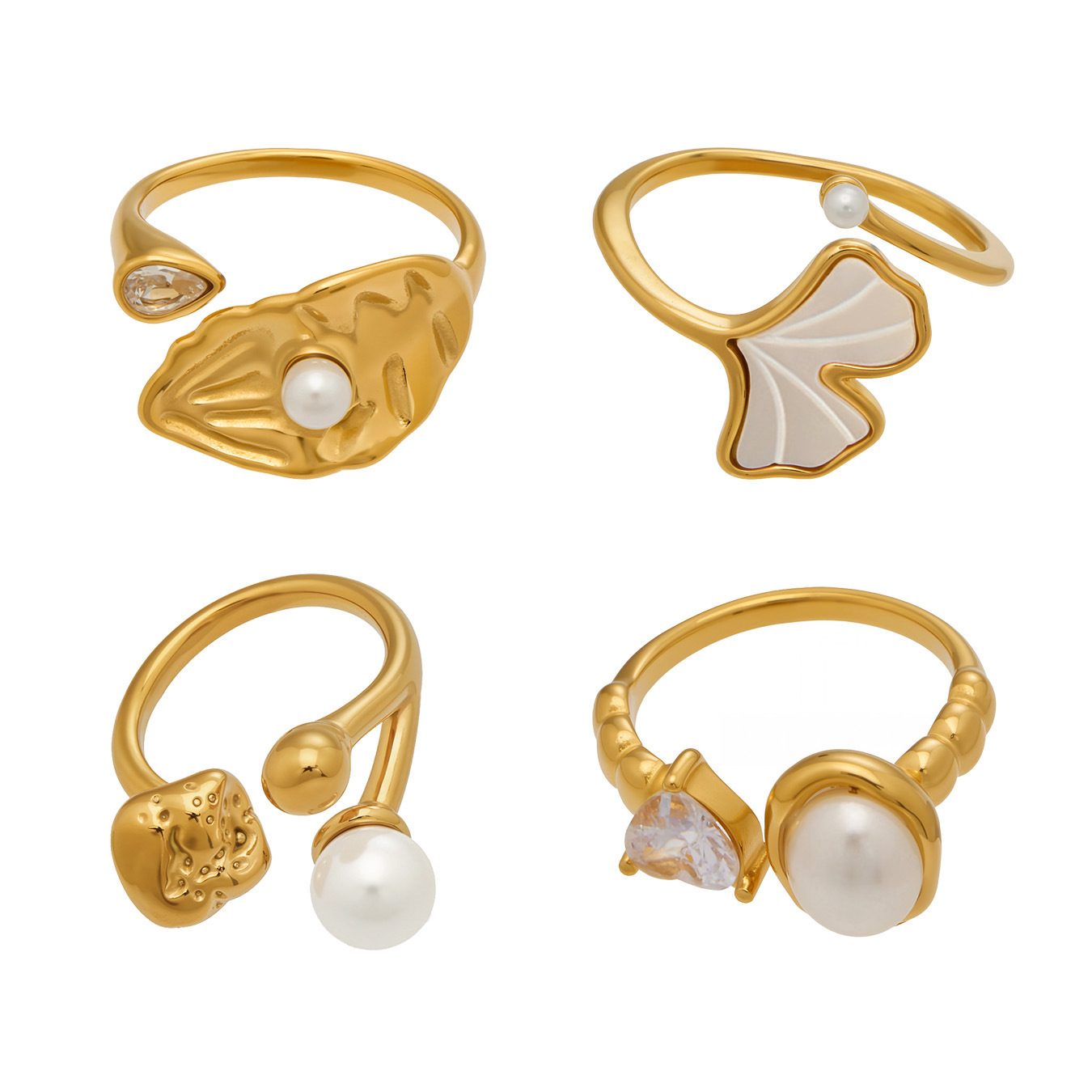 18k real gold, European and American fashion, best-selling cross-border ring-JinBaoJewerly