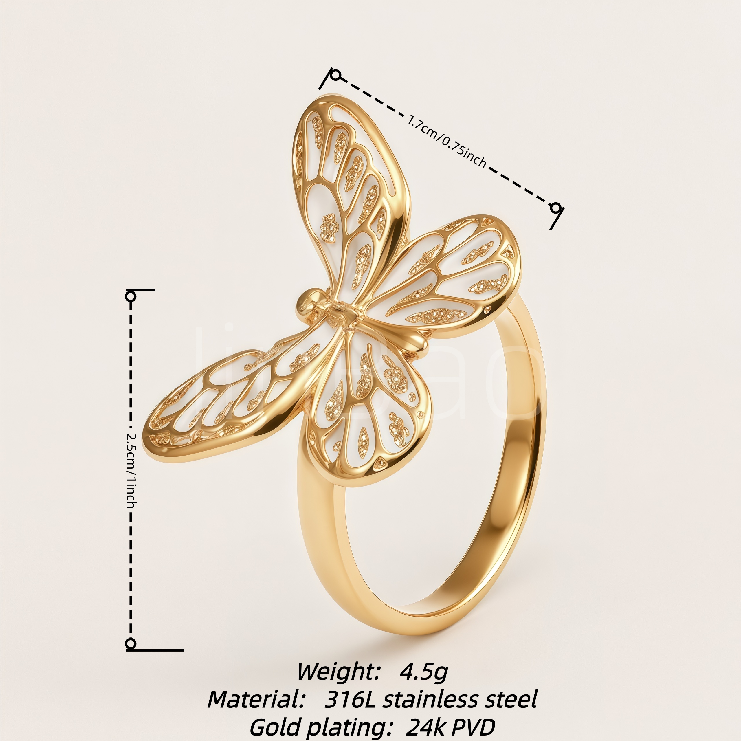 Vintage Filigree Butterfly Ladies Party Ring | N002835
