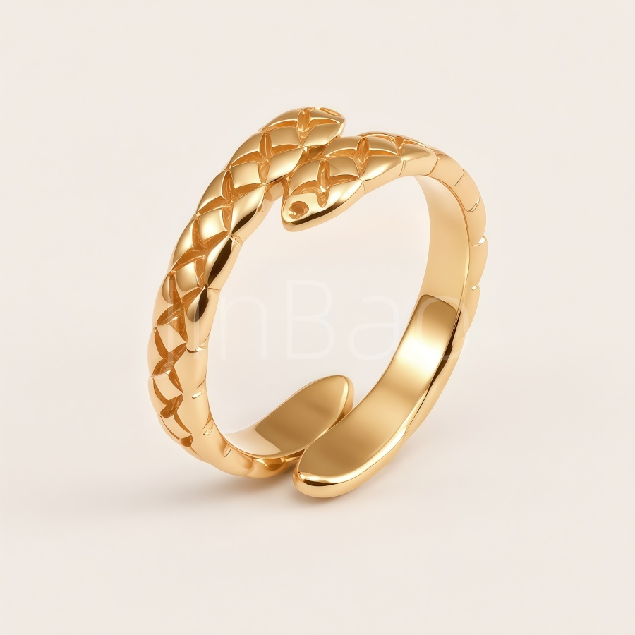 Vintage Gothic Textured Snake Wrap Ring for Women | E00481