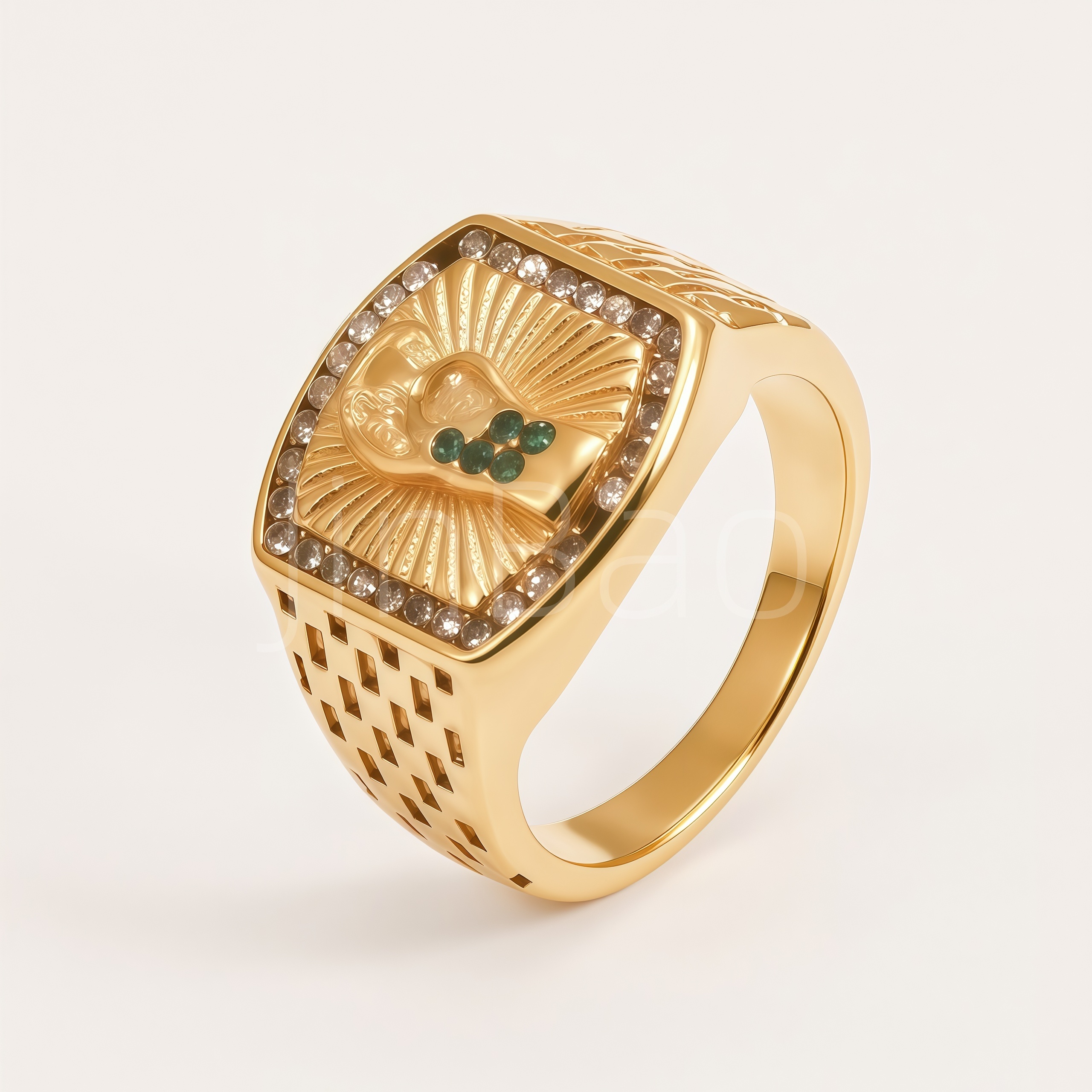 8-Piece Religious Icon Men Signet Ring | D0506