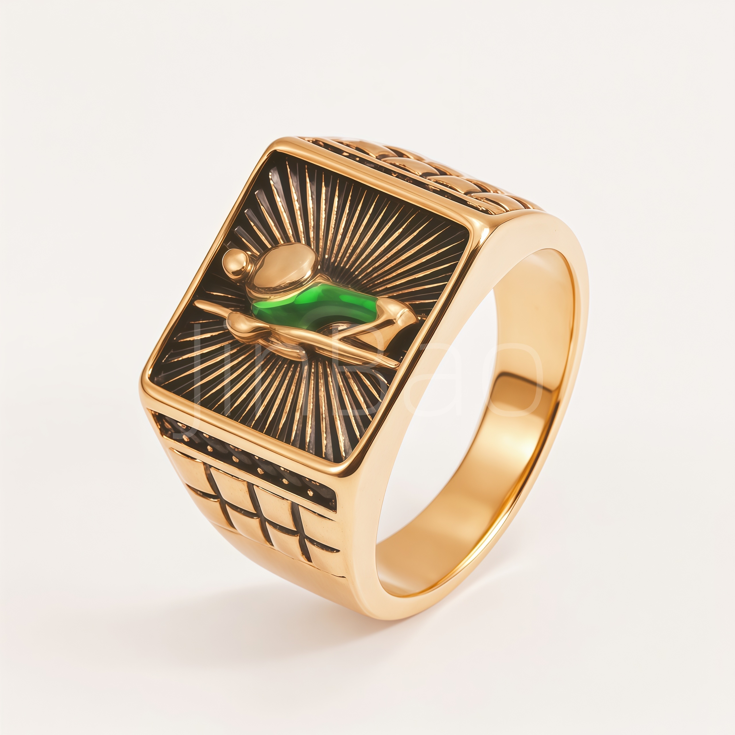 8-Piece Religious Icon Men Signet Ring | D0506