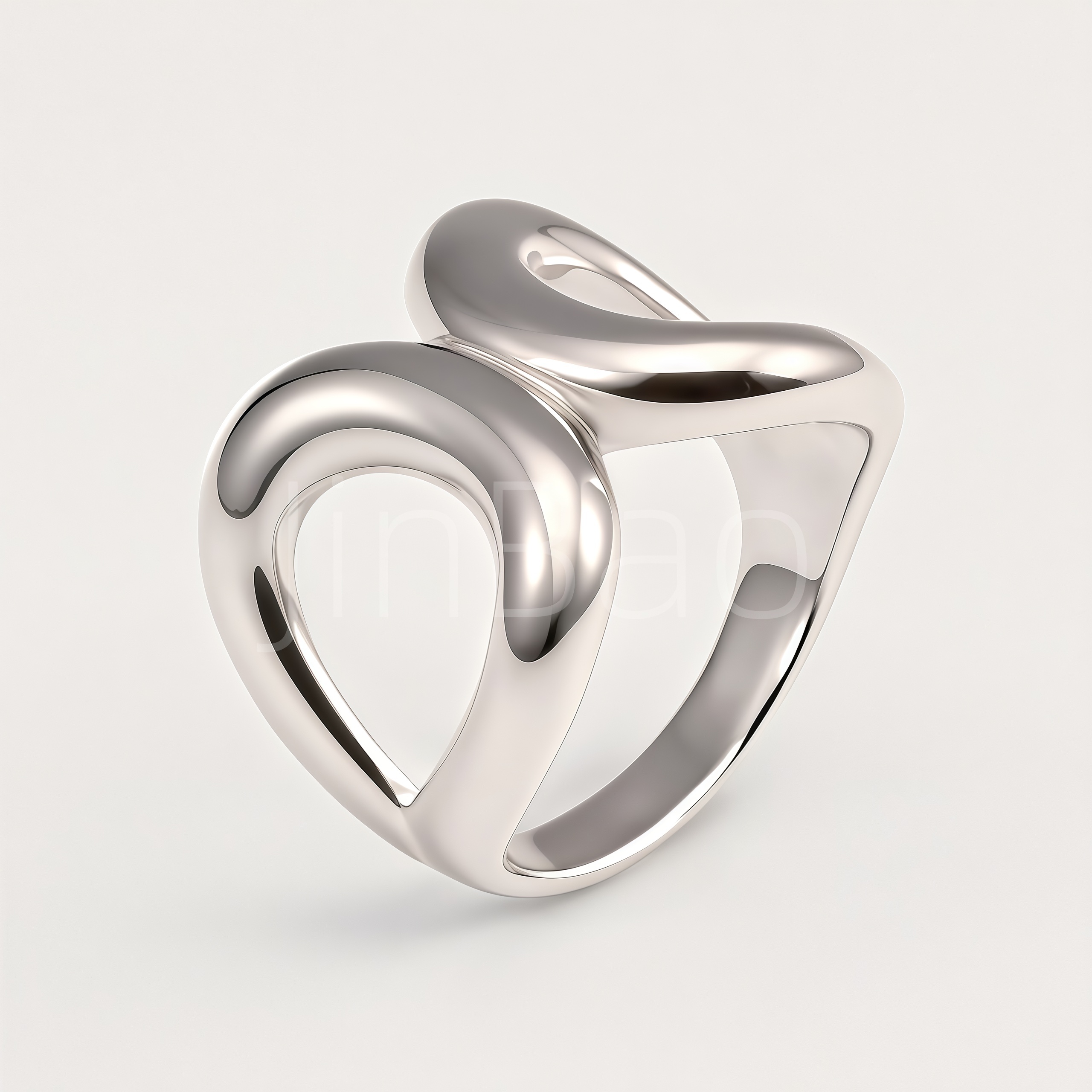 Chunky Fluid Twisted Double Loop Sculpture Ring for Women | E00504