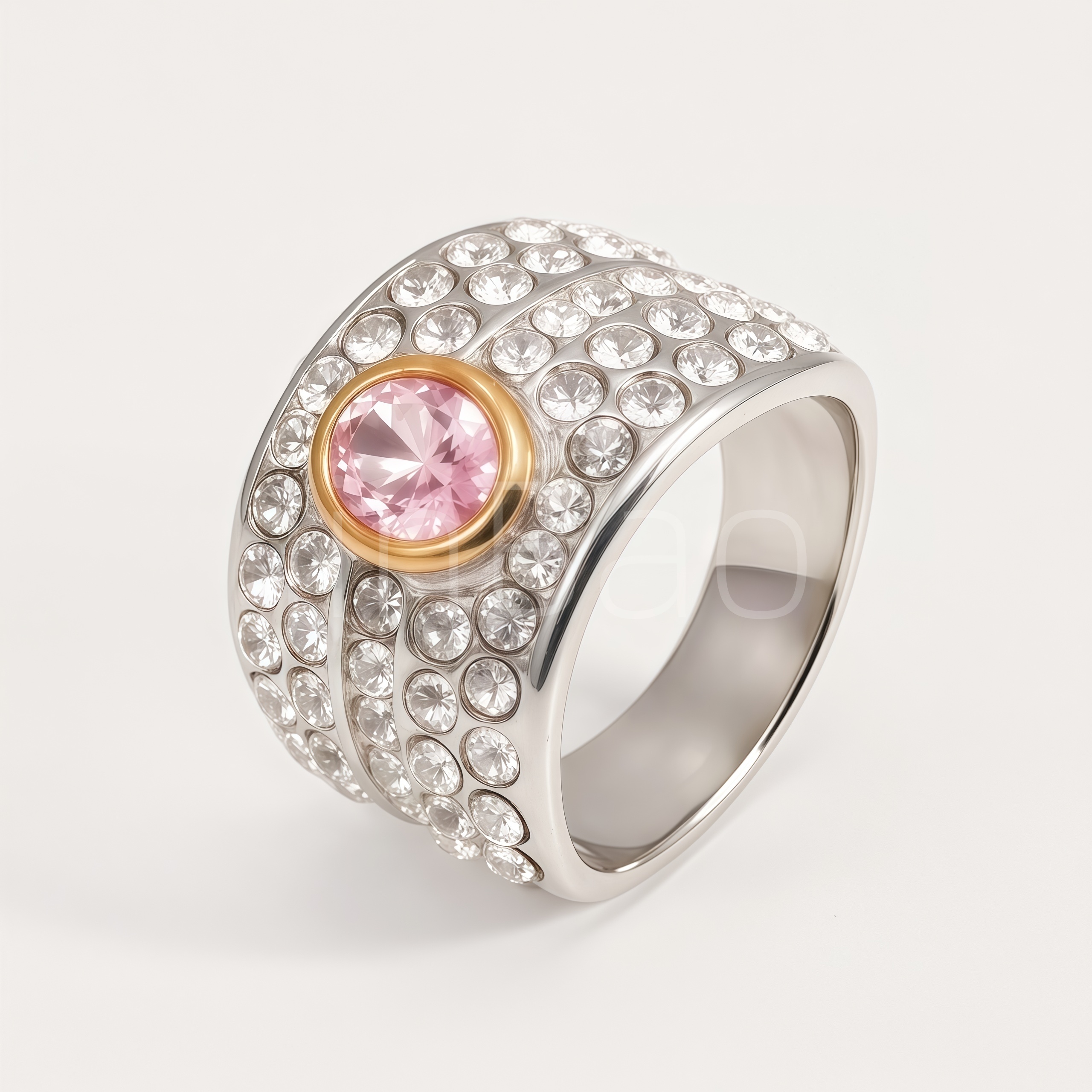 Luxurious Wide Stainless Steel Women Ring | B0087