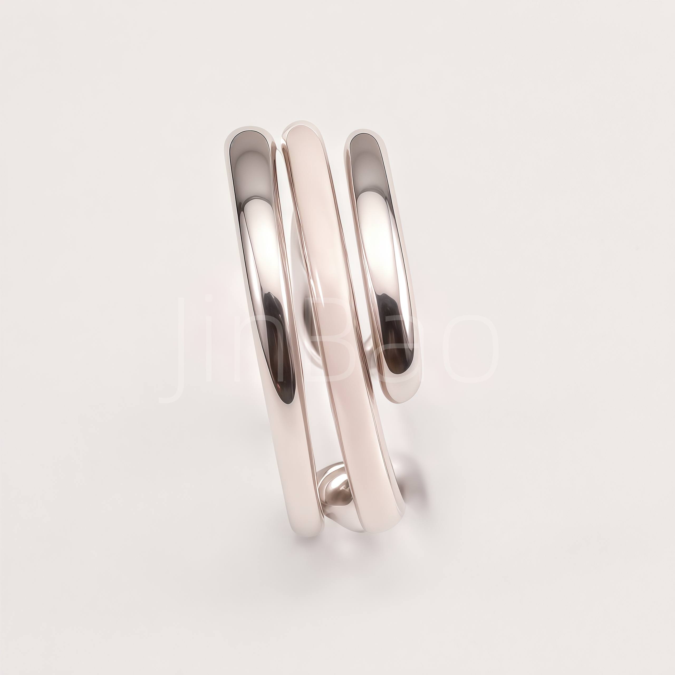 Dual Texture Triple Spiral Open Adjustable Ring | N00425