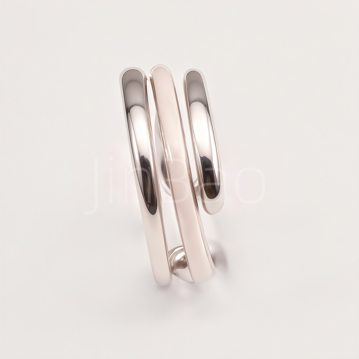 Dual Texture Triple Spiral Open Adjustable Ring | N00425