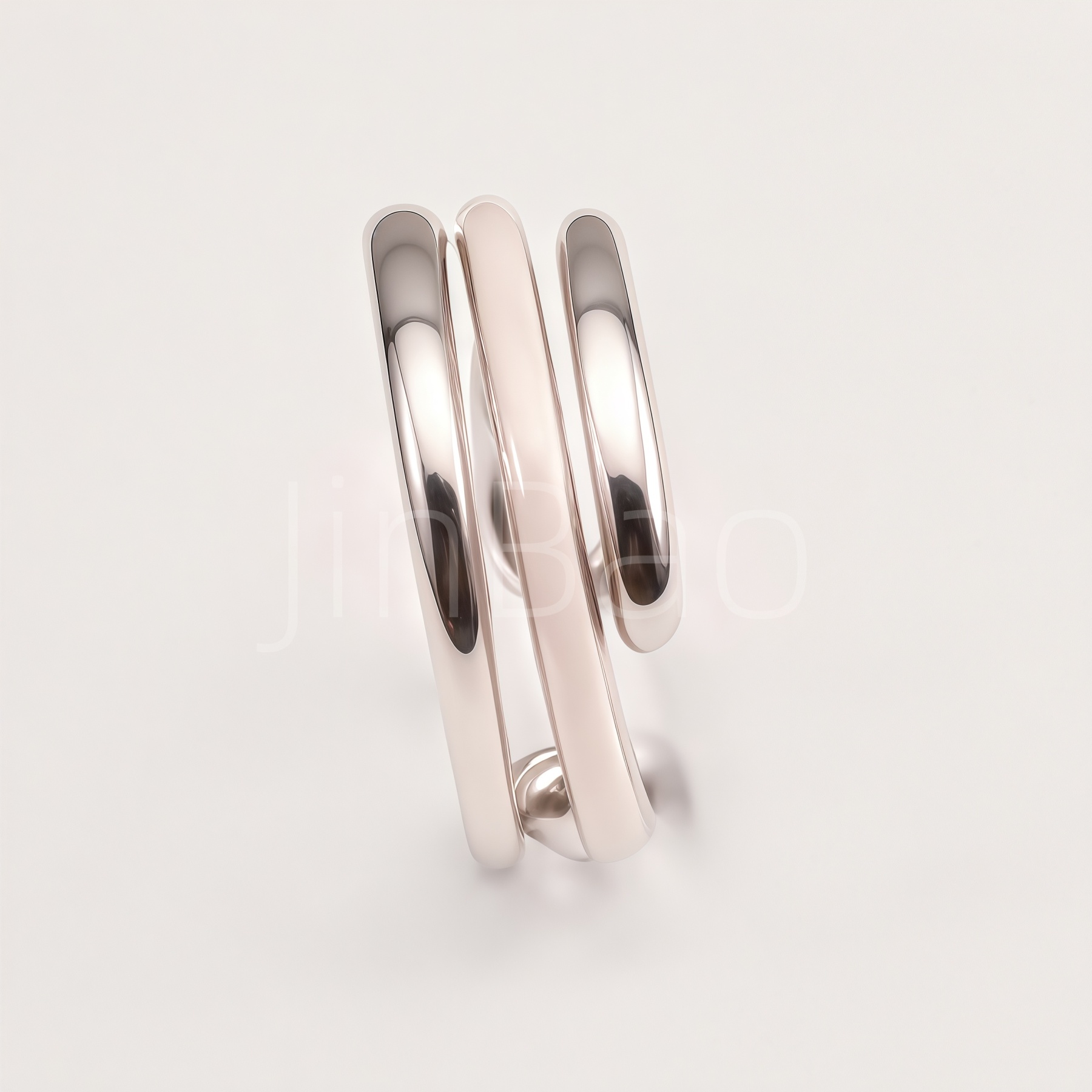 Dual Texture Triple Spiral Open Adjustable Ring | N00425