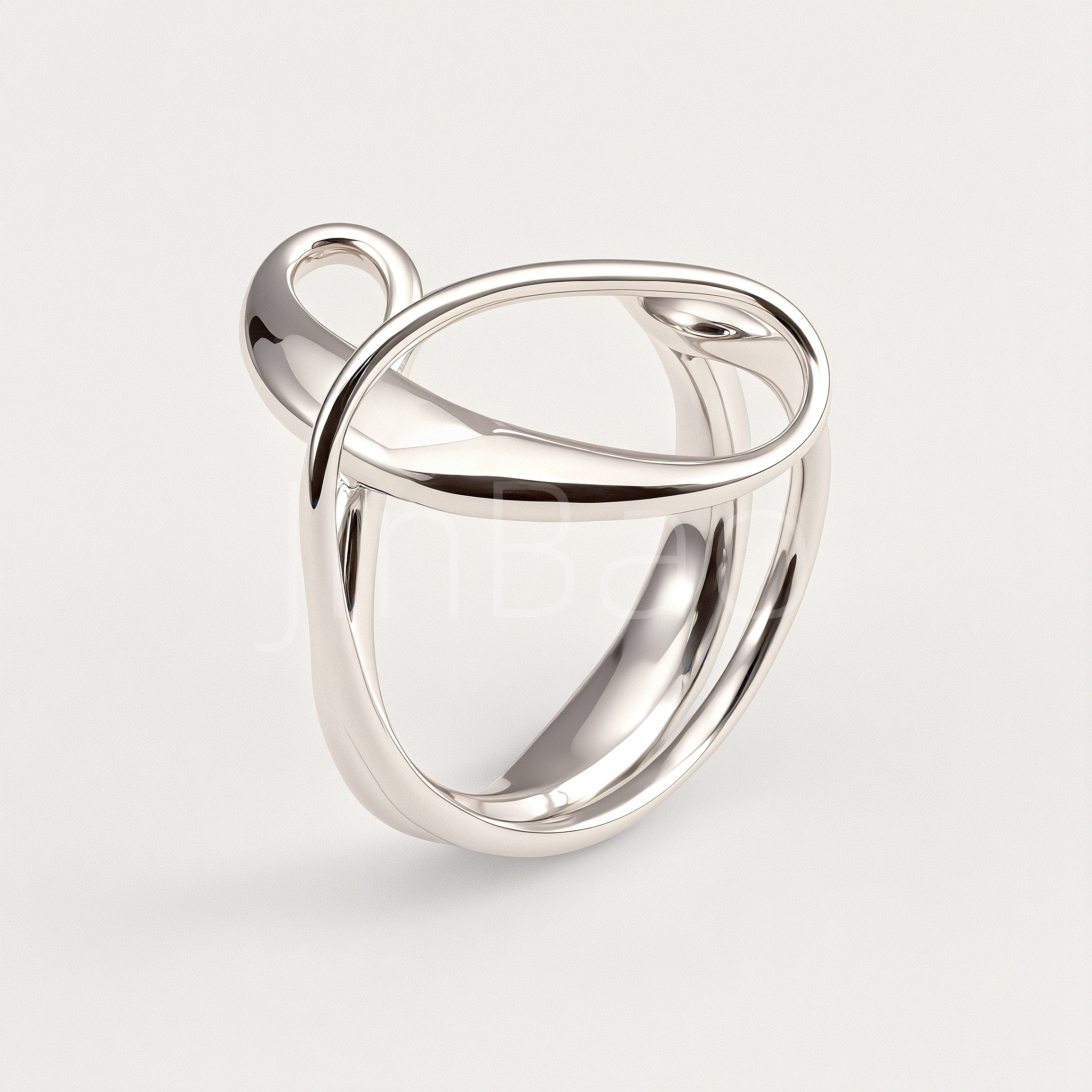 Fluid Sculpture Twisted Loop Open Ring for Women | E00484
