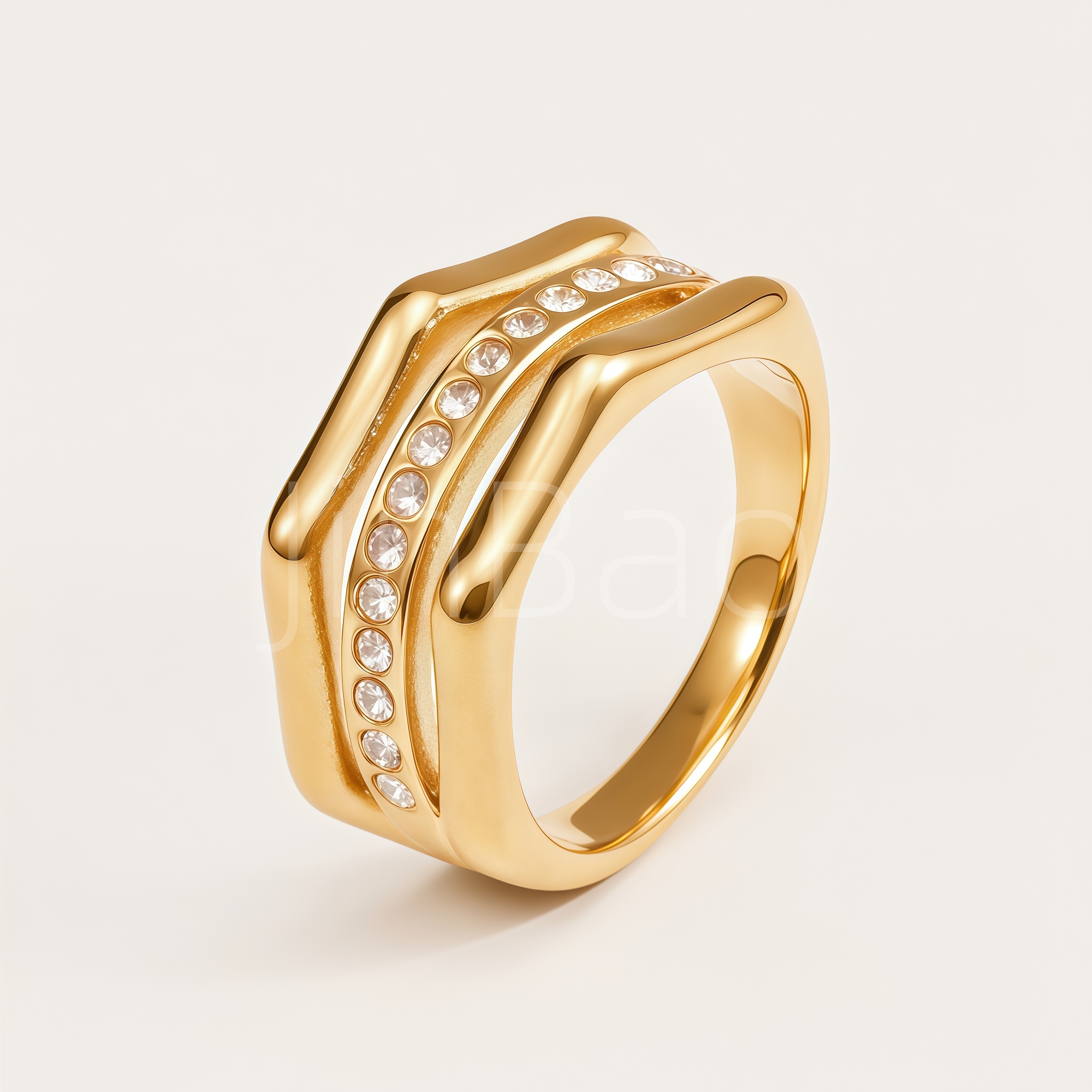 Multi‑Layer Intertwined CZ Pave Open Wide Women's Rings, Assorted Styles