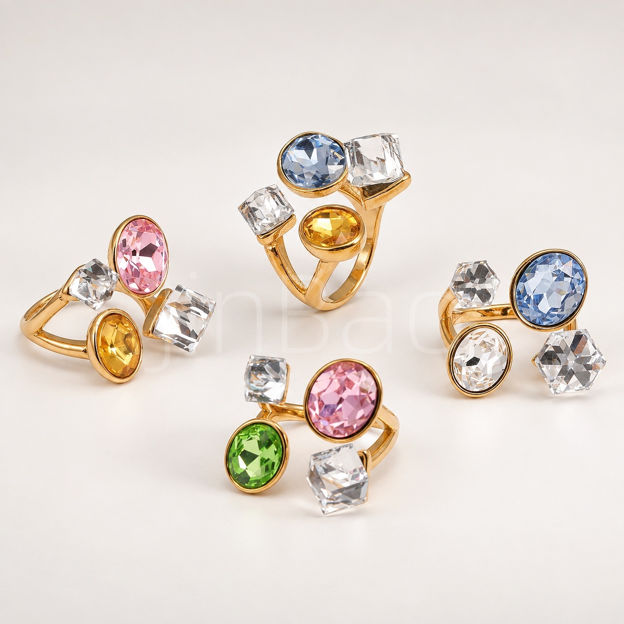 Multi Stones Mixed Cut Rhinestone Ring for Women | 