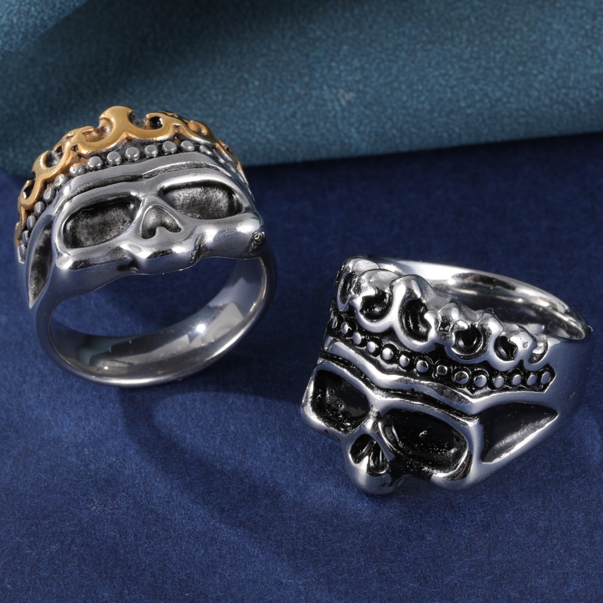Punk Hip-Hop Skull Stainless Steel Skull Men's Ring丨DZ1913-JinBaoJewerly