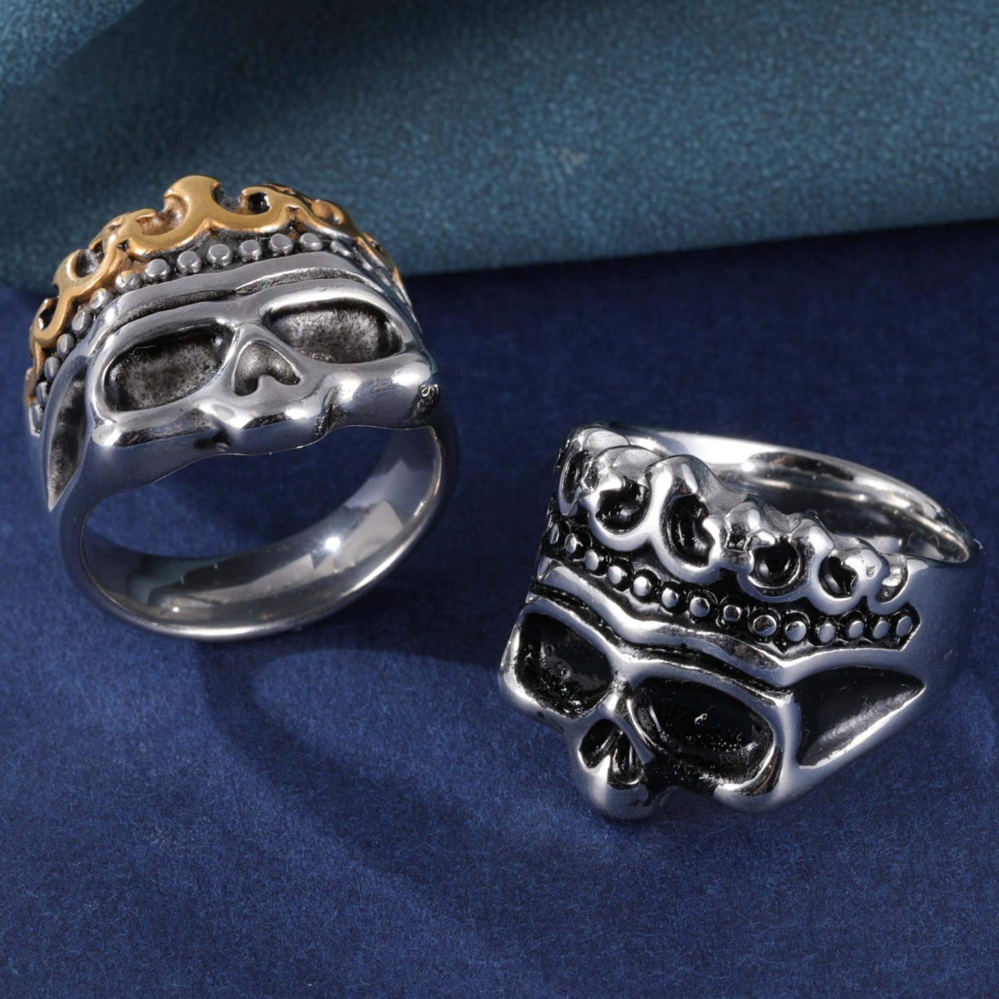 Punk Hip-Hop Skull Stainless Steel Skull Men's Ring丨DZ1913-JinBaoJewerly