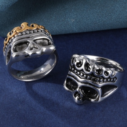 Punk Hip-Hop Skull Stainless Steel Skull Men's Ring丨DZ1913-JinBaoJewerly
