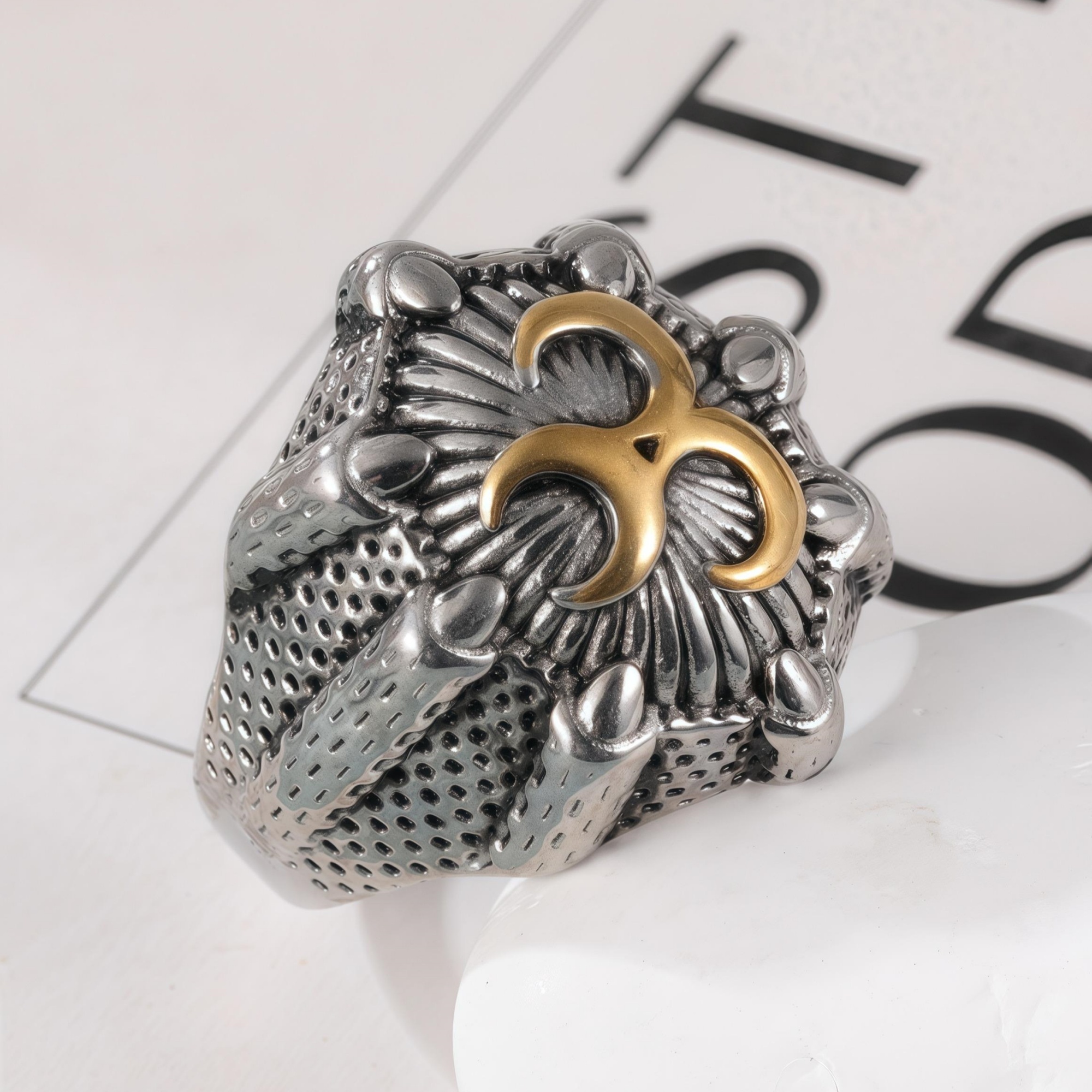 Retro Punk Domineering Dragon Claw Stainless Steel Men's Ring丨G001173-JinBaoJewerly