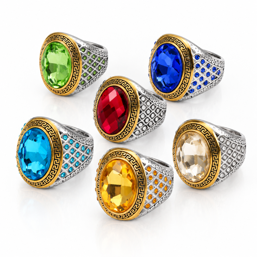 Two-Tone Statement Stainless Steel Multicolor Ring B523