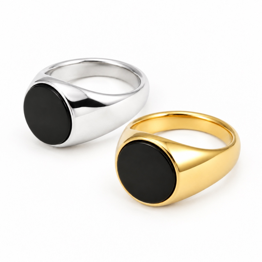 Minimalist Signet Multicolor Ring B296