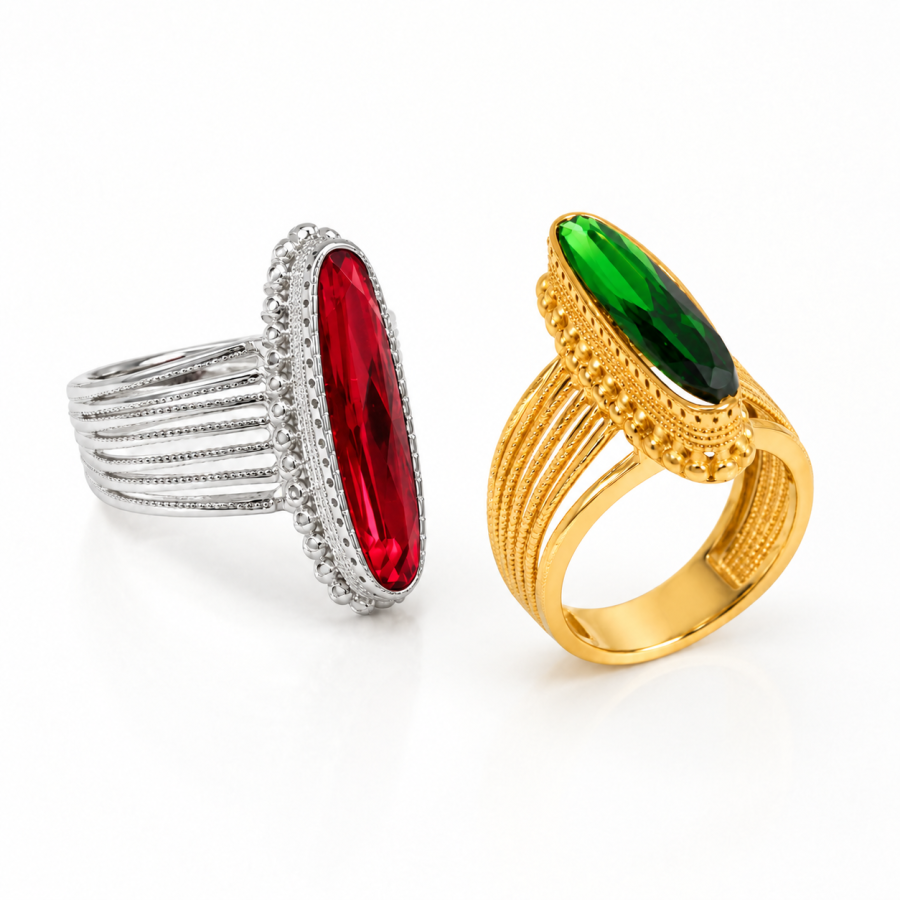Vintage Statement Multicolor Ring B00148