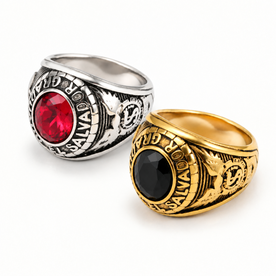 Vintage Classic Signet Multicolor Ring B294