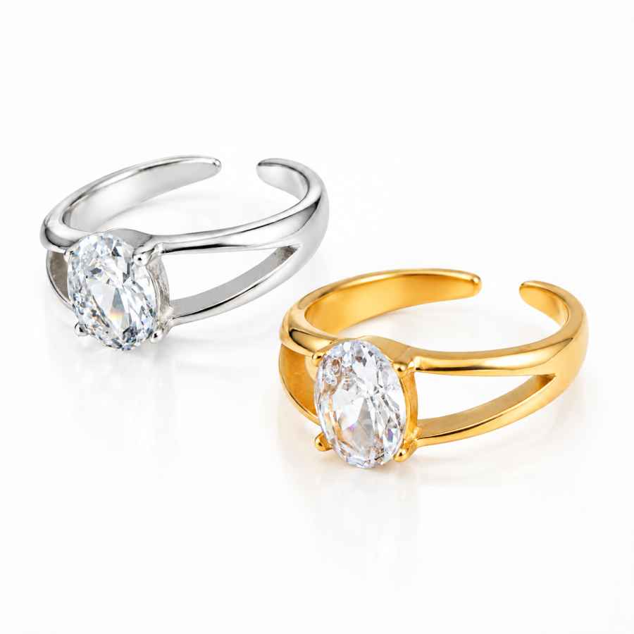 Open Band Split Shank Multicolor Ring E00742