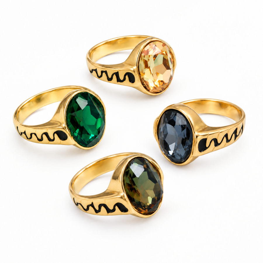 Signet Style Bold Statement Oval Cabochon Setting with Wide, Tapered Shank Men's Ring B059