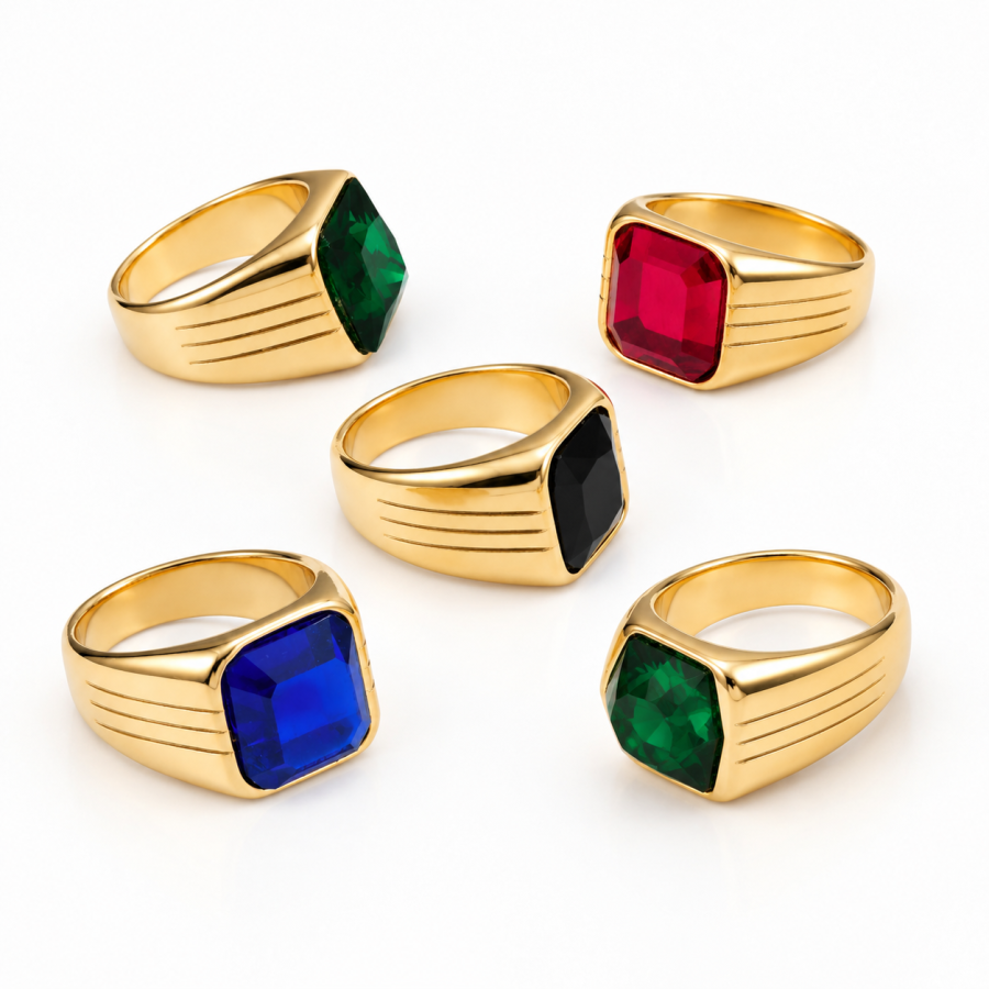 Signet Statement Gold Tone Ring B128
