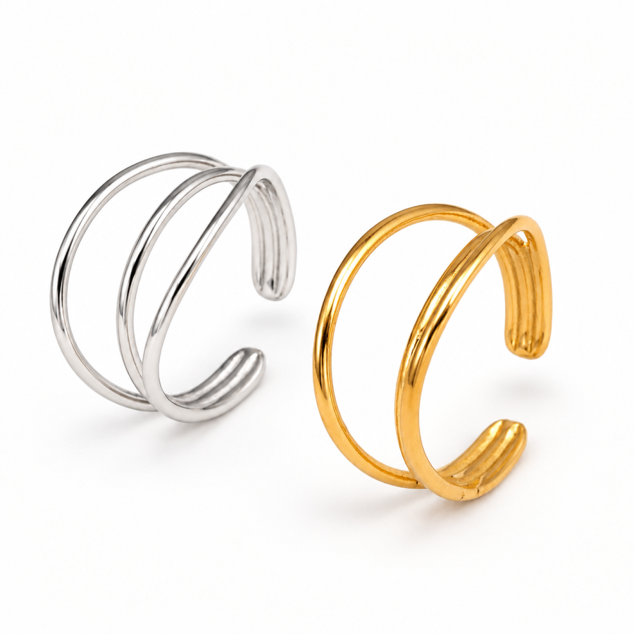Minimalist Geometric Multicolor Ring E00616