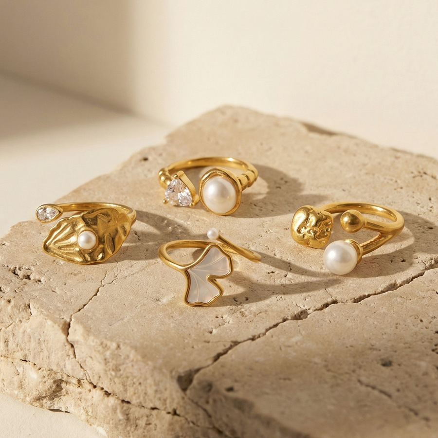 18k real gold, European and American fashion, best-selling cross-border ring