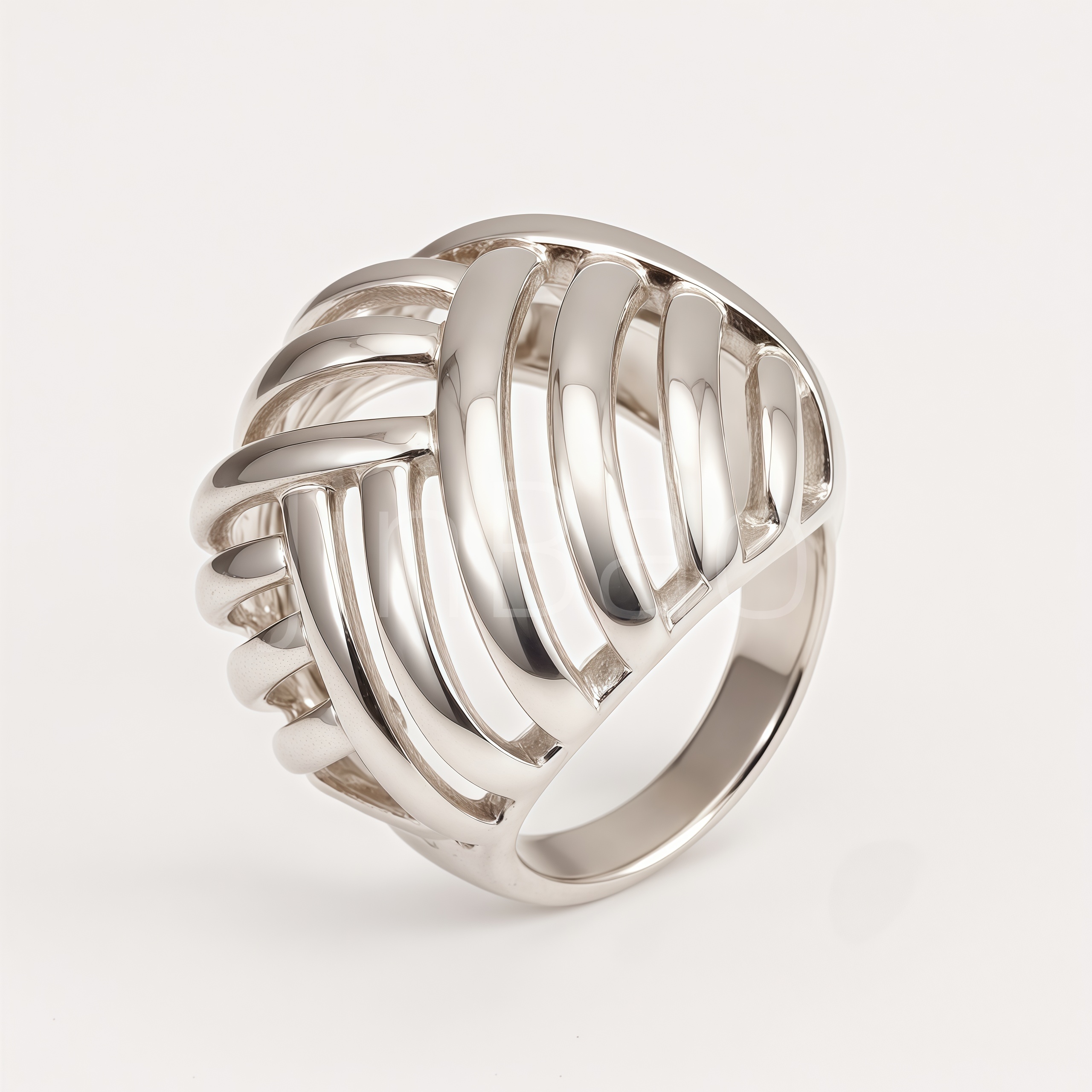 Architectural Cage Woven Curved Women Ring | E00577