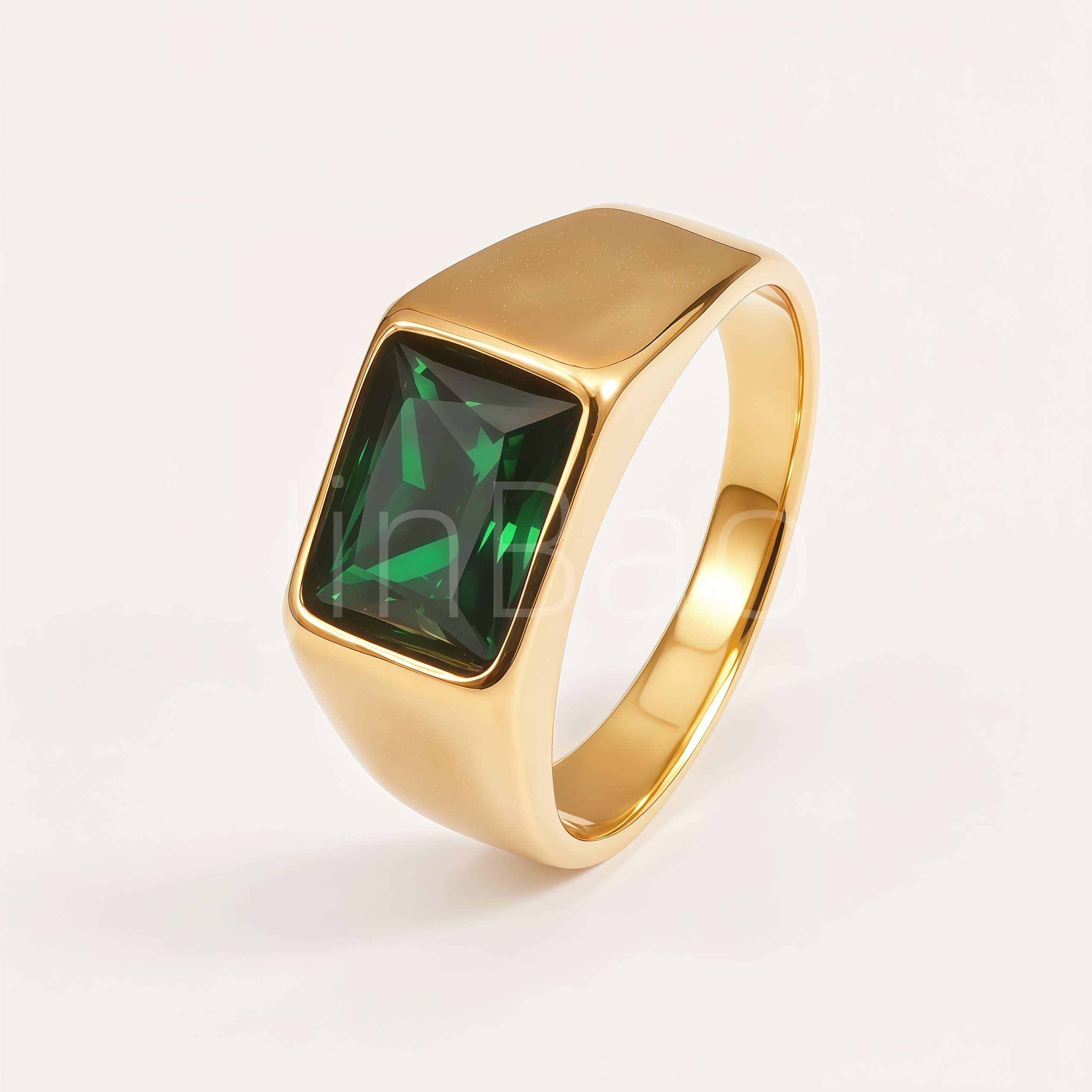 Multi Color Gem Gold Signet Ring Unisex | B134