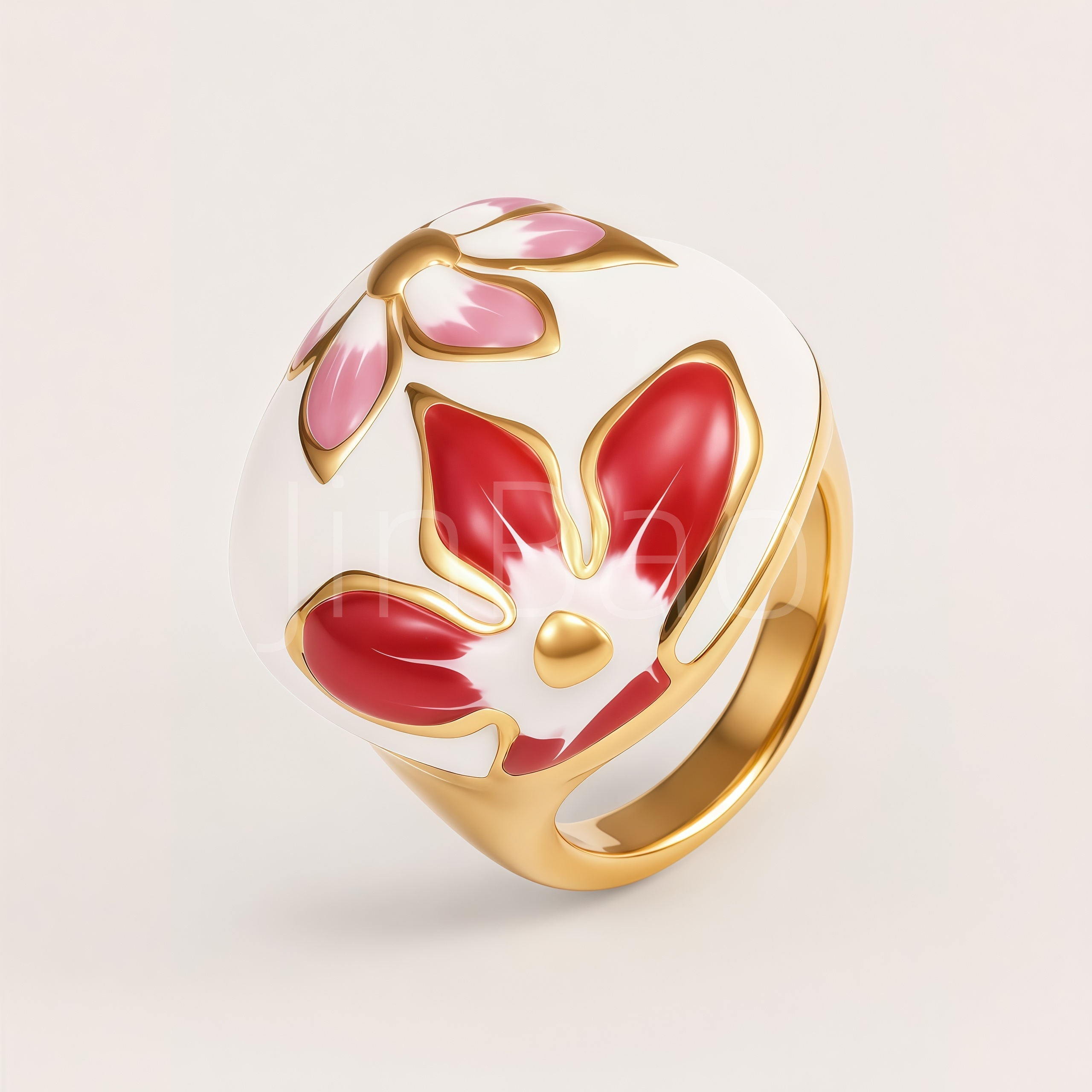 Romantic Floral Pattern Stainless Steel Ring Women's Ring | G004607
