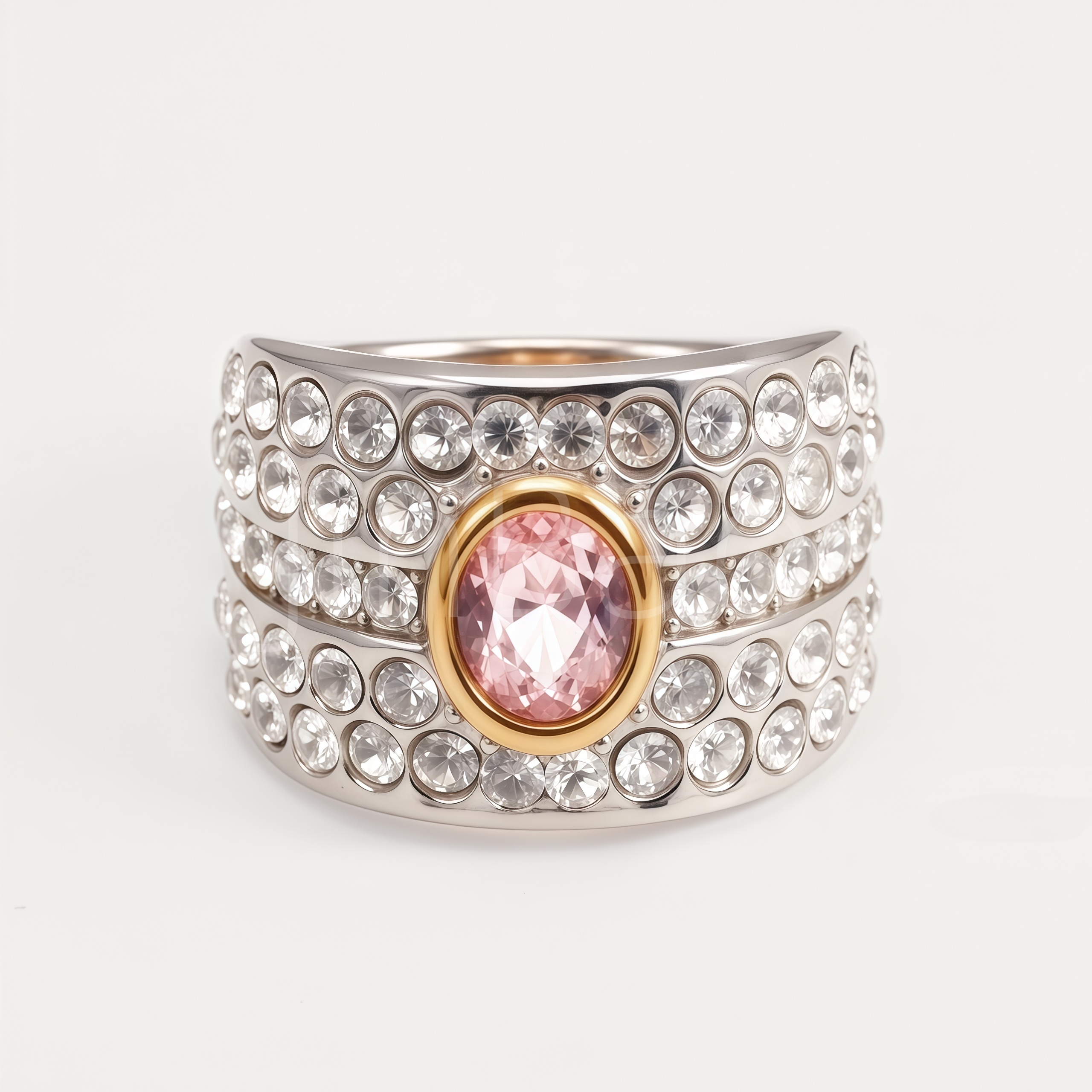 Luxurious Wide Stainless Steel Women Ring | B0087
