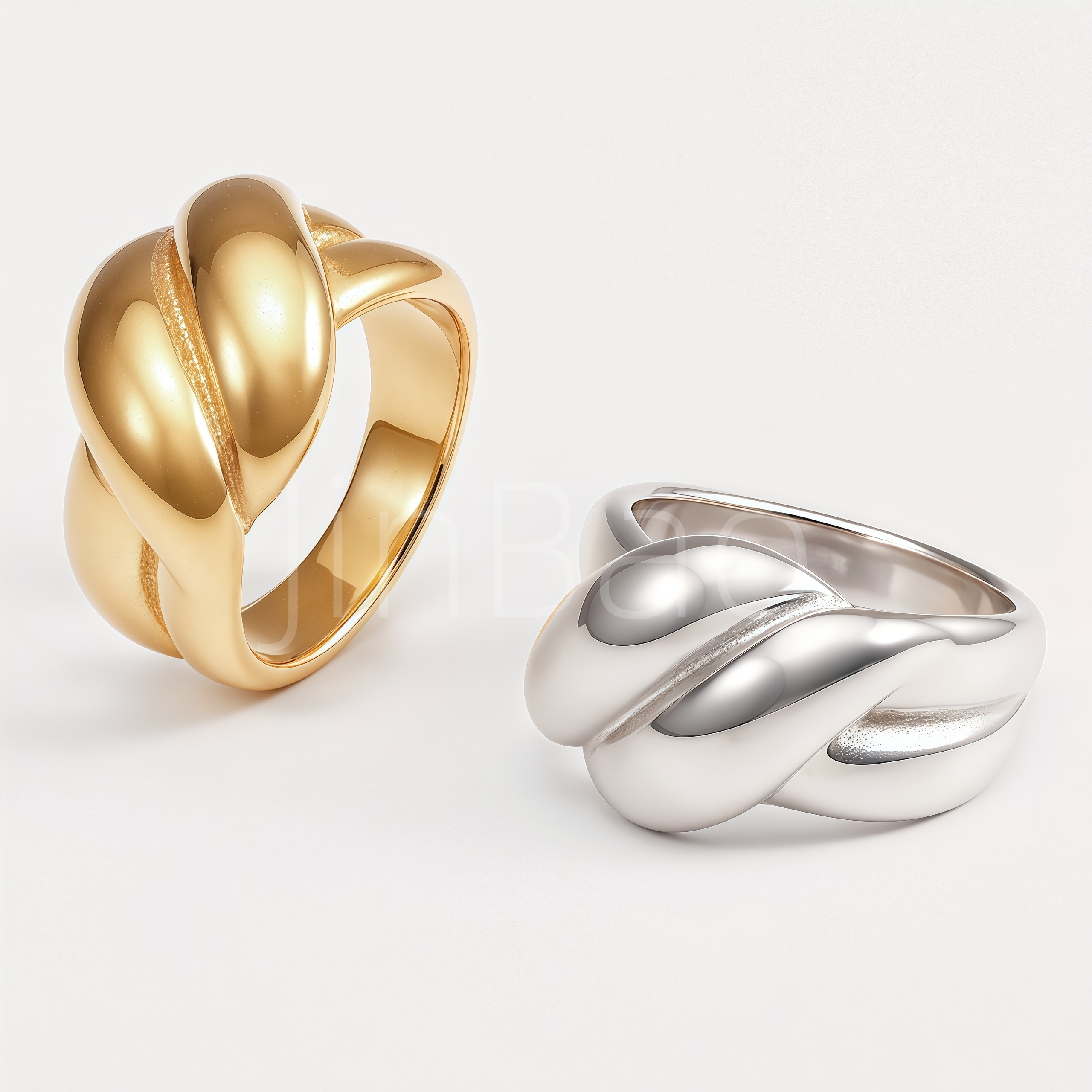 Chunky Twisted Cable Frost Detail Statement Ring for Women | E00503