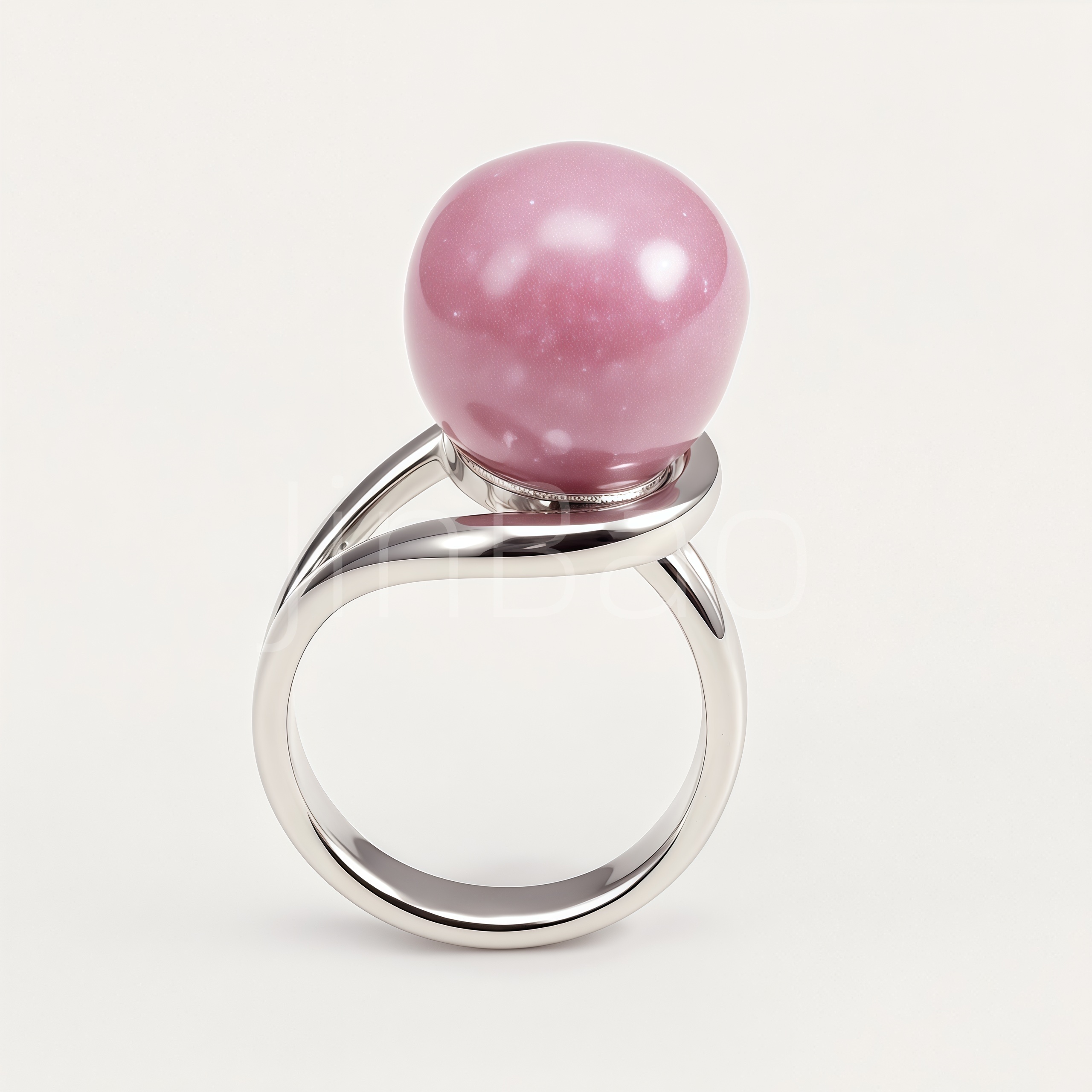 Twisted Split Shank Starry Pink Pearl Statement Ring for Women | N002836