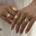 18k gold stainless steel sun shell ring 6-piece set-JinBaoJewerly