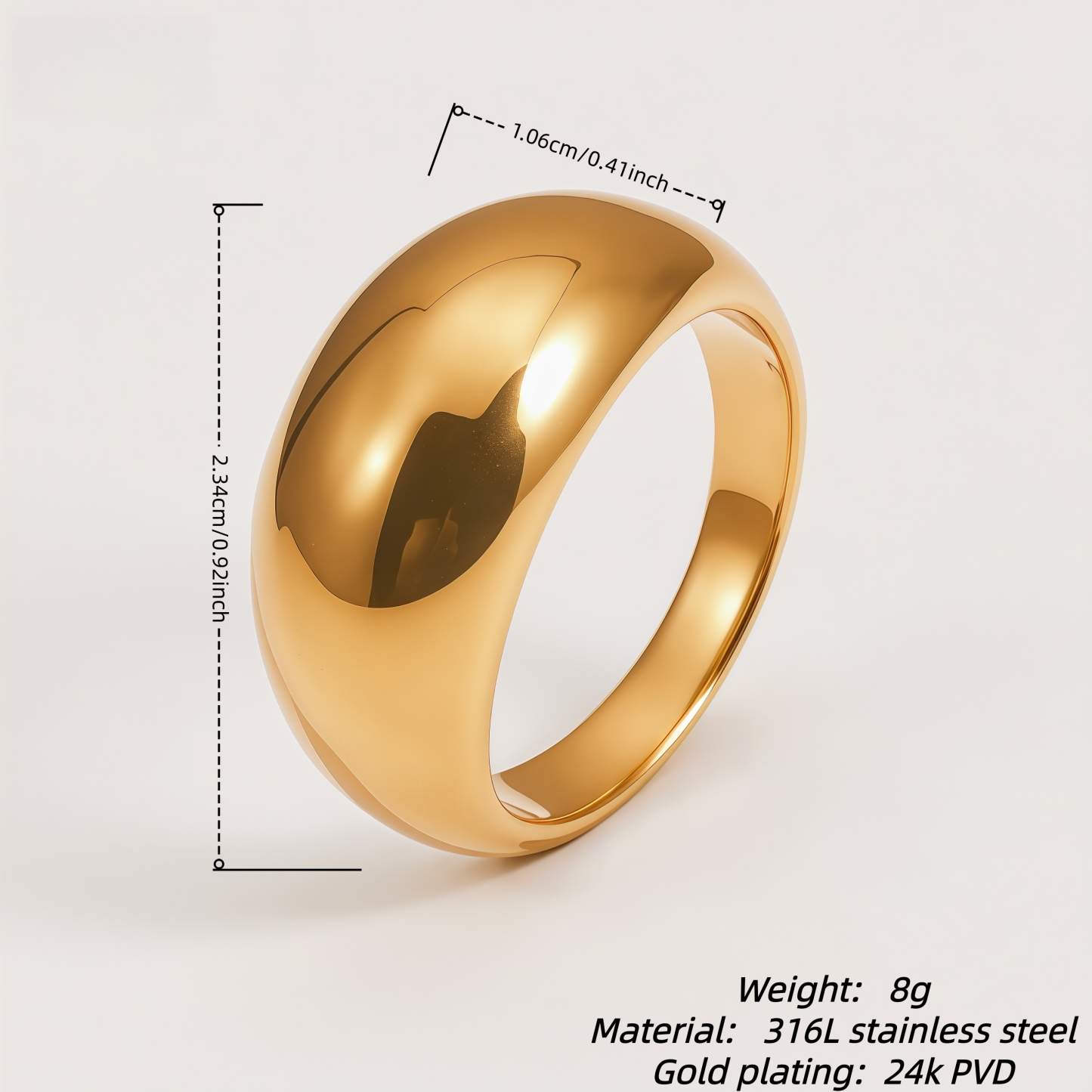 Minimalist Stainless Steel Smooth Ring Classic Fashion for Women | G00644