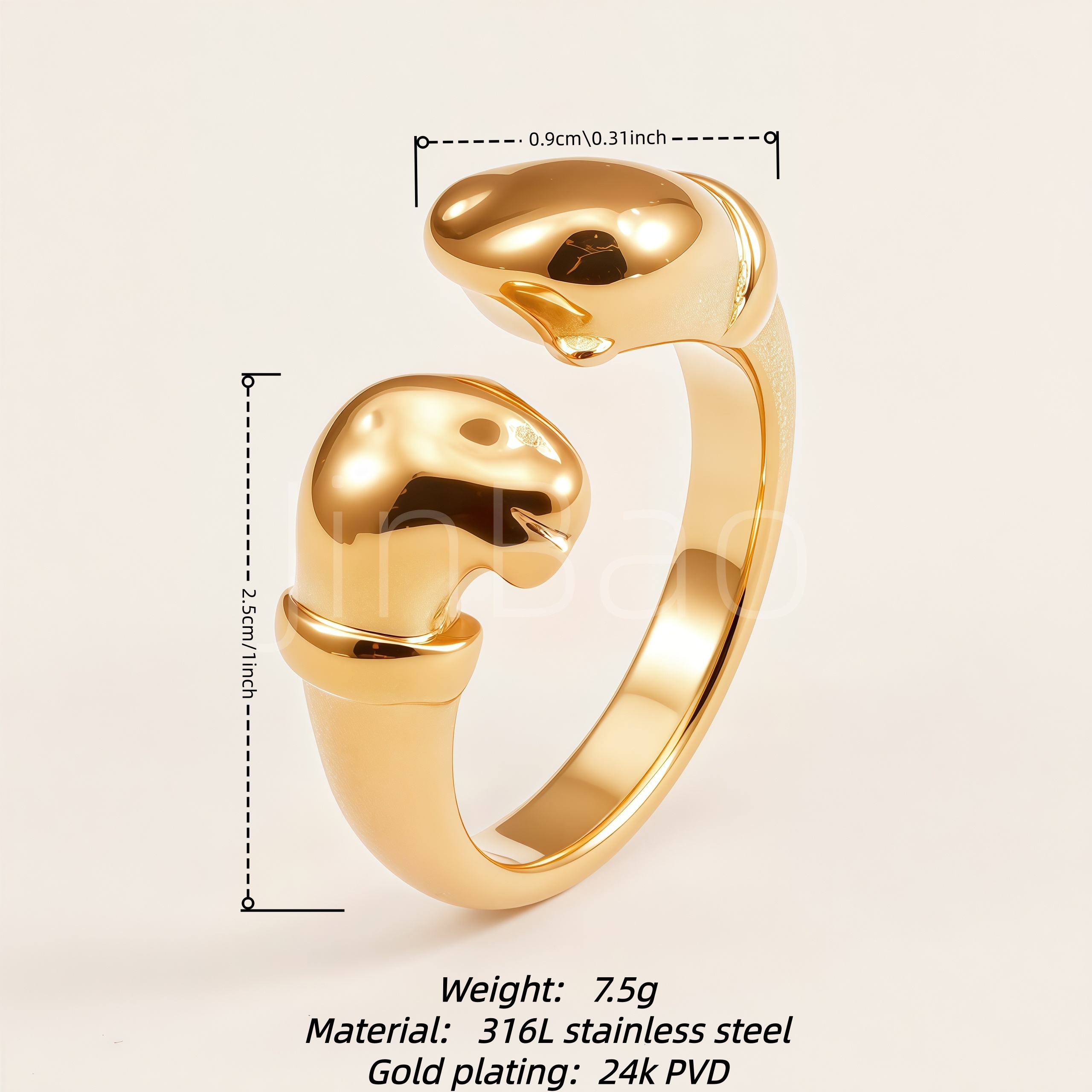 Vintage Sculpted Double cheetah Open Ring for Women | N002707