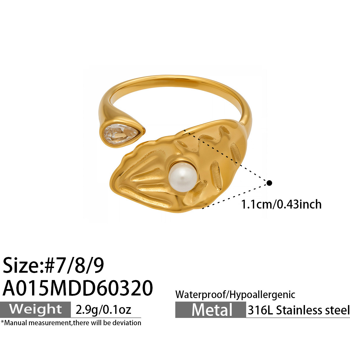 18k real gold, European and American fashion, best-selling cross-border ring-JinBaoJewerly