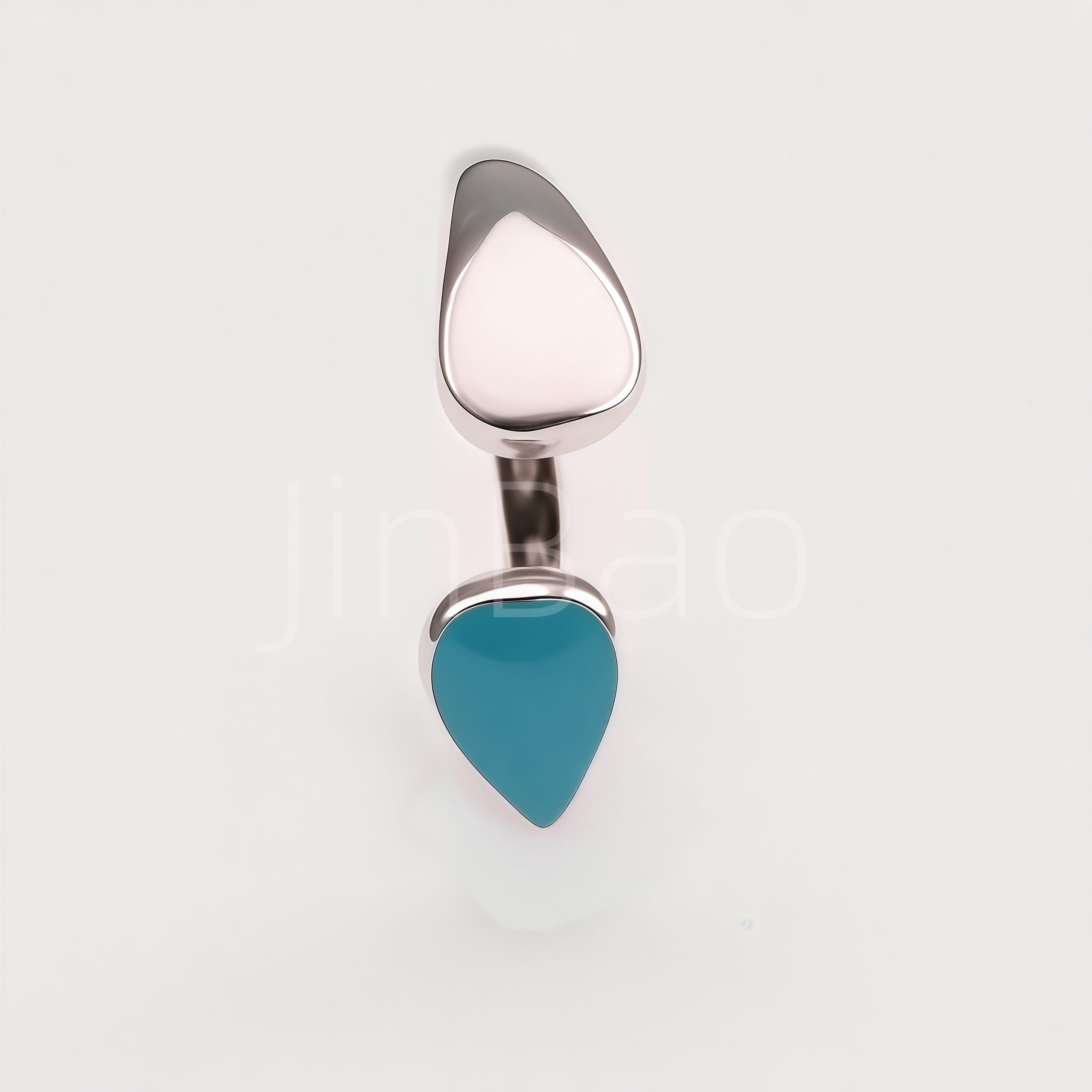 Asymmetric Teardrop Turquoise Enamel Open Adjustable Ring for Women | N00427