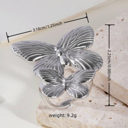 Simple Butterfly Pearl Stainless Steel Women's Ring | G005414-JinBaoJewerly