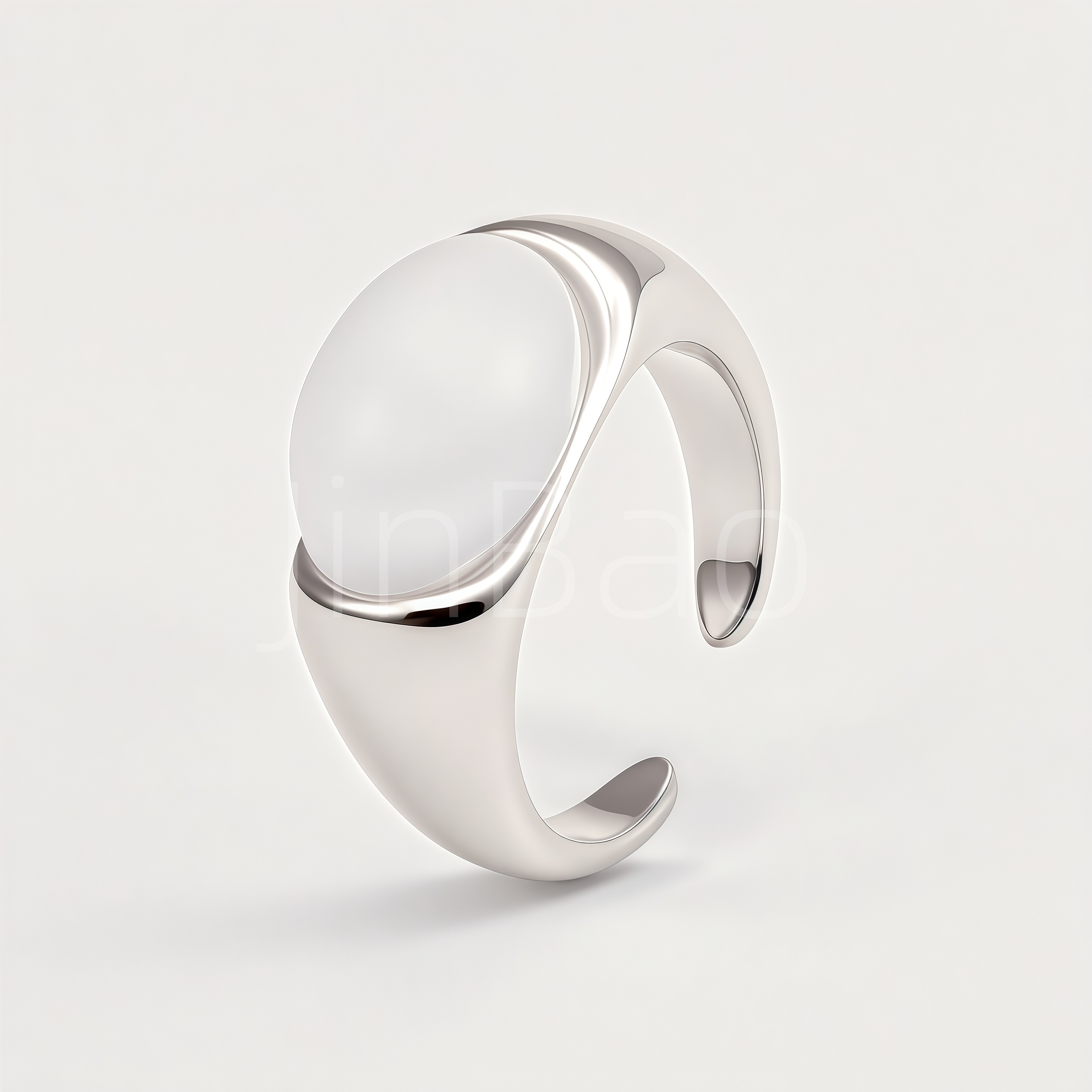 New Chinese Style Two-Tone Jade Curved Open Ring for Women | E00485