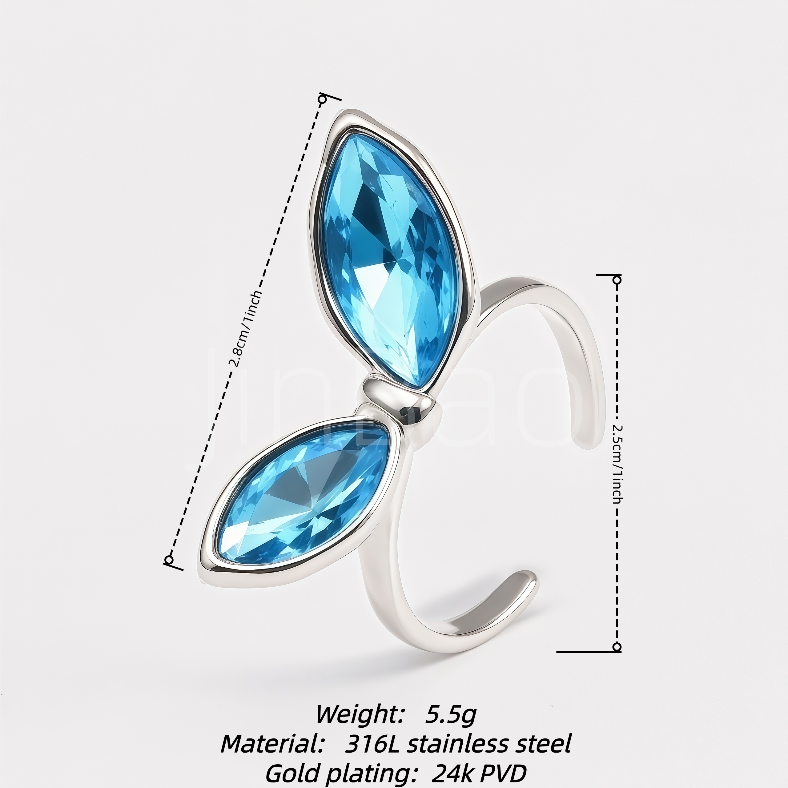 Cute Butterfly Bow Stainless Steel Women Open Finger Ring | 
