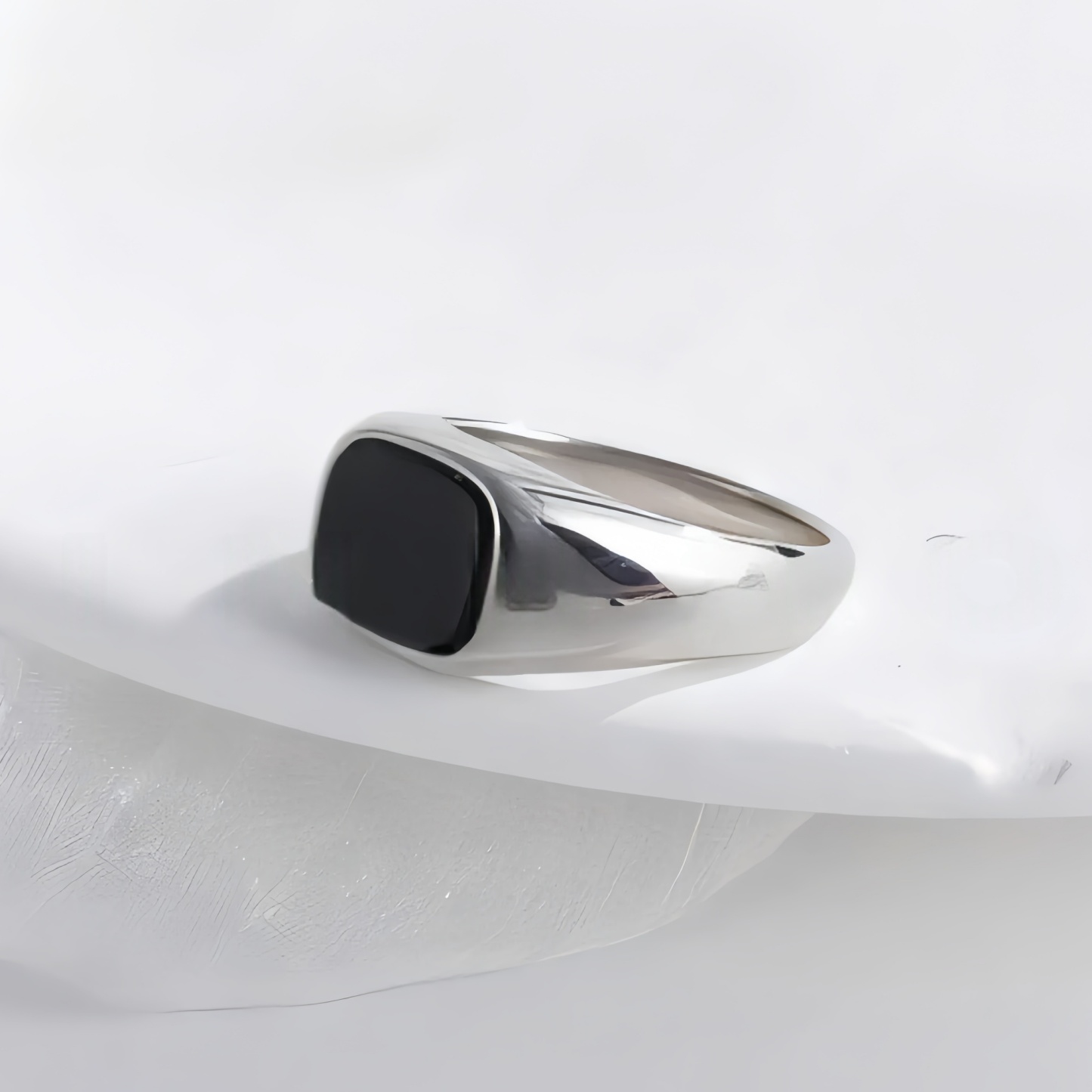 Classic Black Square Stainless Steel Ring Simple Bold Style Men Ring | K002145-JinBaoJewerly