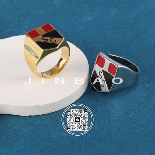 Classic Square Pattern Stainless Steel Ring for Men | G002446-JinBaoJewerly