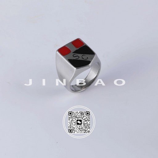 Classic Square Pattern Stainless Steel Ring for Men | G002446-JinBaoJewerly