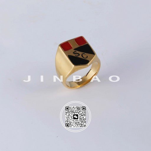 Classic Square Pattern Stainless Steel Ring for Men | G002446-JinBaoJewerly