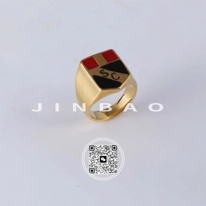 Classic Square Pattern Stainless Steel Ring for Men | G002446-JinBaoJewerly