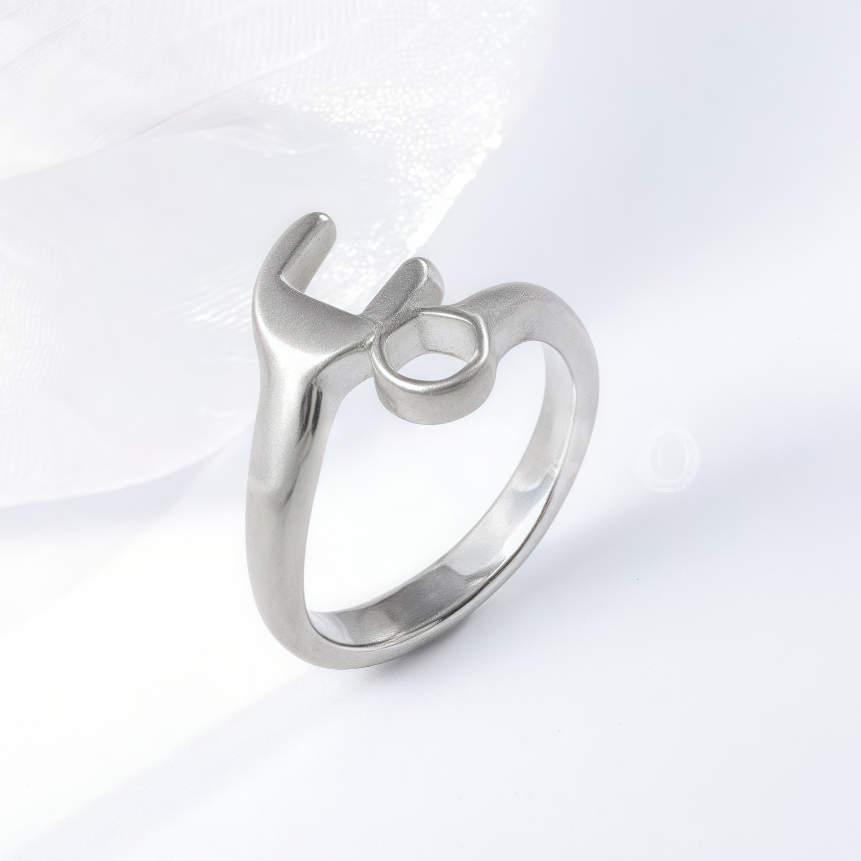 Creative Wrench Design Personalized Minimalist Stainless Steel Couple Ring | G00552-JinBaoJewerly