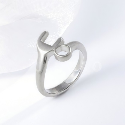 Creative Wrench Design Personalized Minimalist Stainless Steel Couple Ring | G00552-JinBaoJewerly