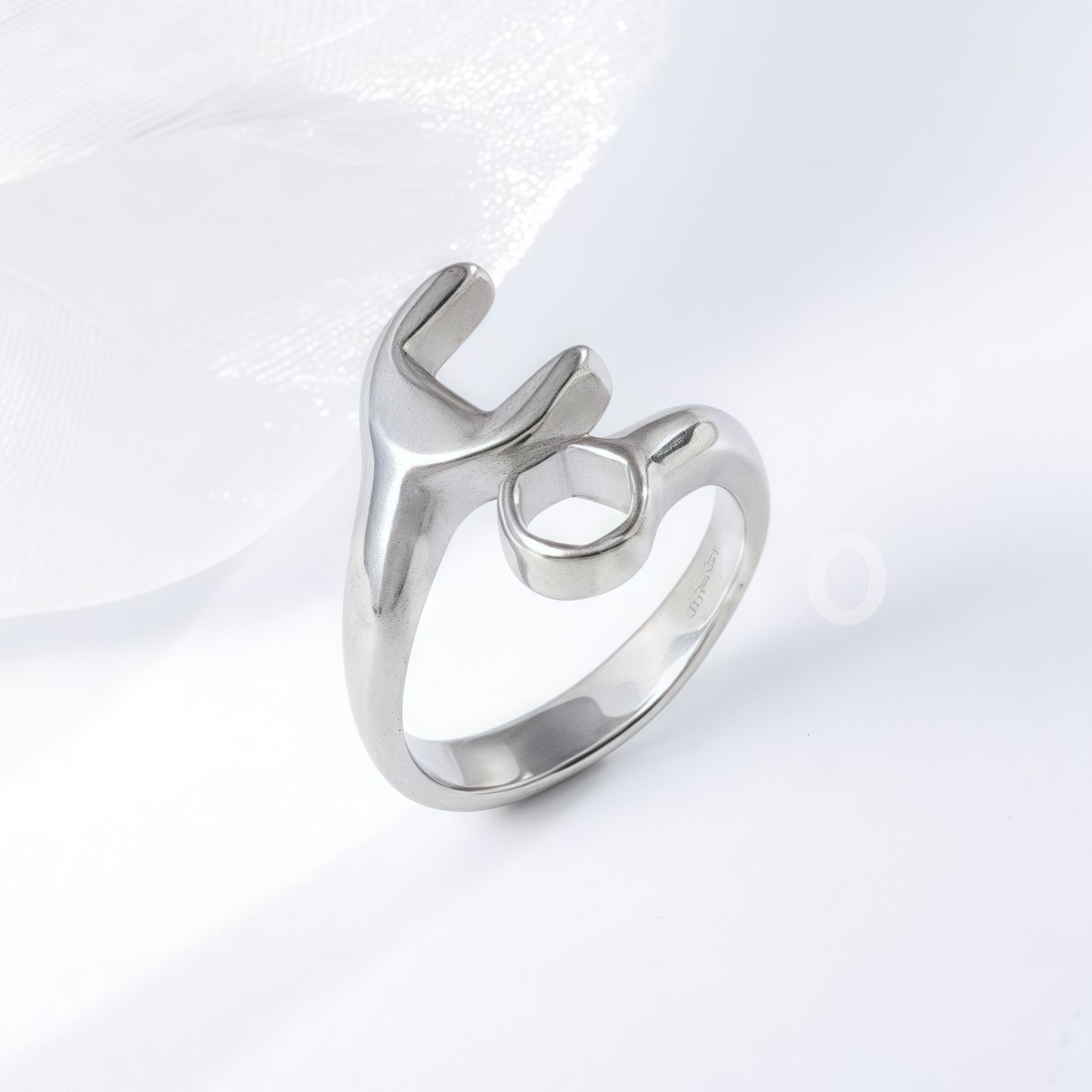 Creative Wrench Design Personalized Minimalist Stainless Steel Couple Ring | G00552-JinBaoJewerly